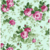 Origin Wallcoverings tapeet roosid - seladonroheline ja roosa