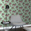 Origin Wallcoverings tapeet roosid - seladonroheline ja roosa