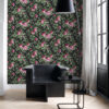 Origin Wallcoverings tapeet roosid - must ja roosa
