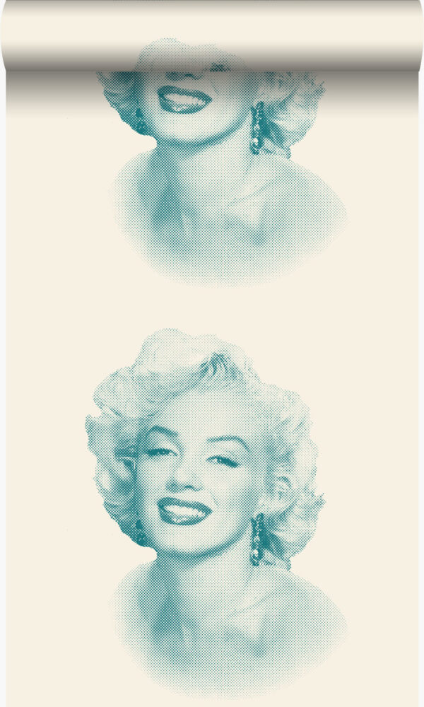 Origin Wallcoverings tapeet Marilyn Monroe - valge ja türkiis