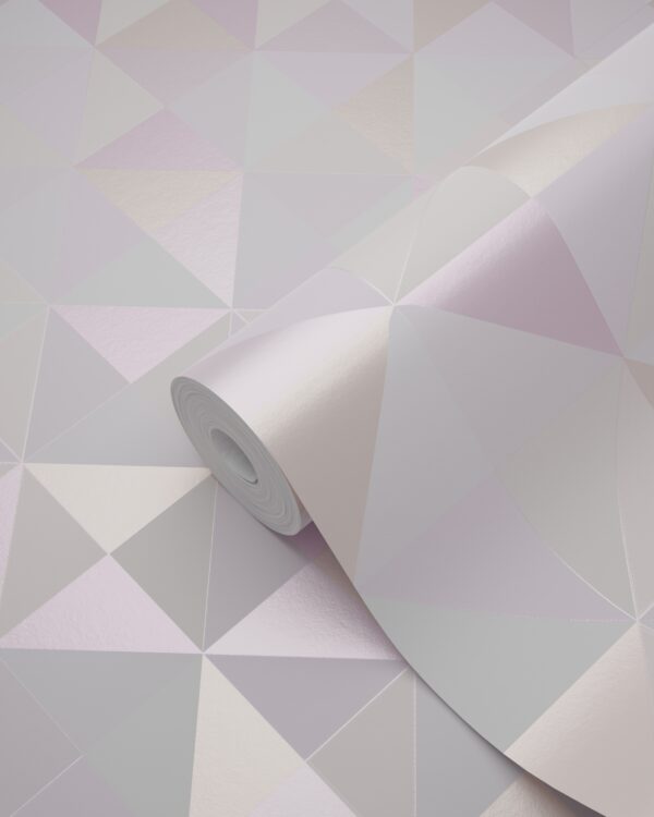 Origin Wallcoverings tapeet kolmnurgad - hele pastellroosa ja virsikuroosa