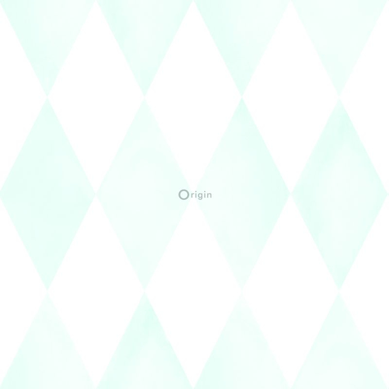 Origin Wallcoverings tapeet rombimotiiv - mattvalge ja mündiroheline