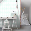 Origin Wallcoverings tapeet rombimotiiv - mattvalge ja mündiroheline