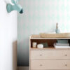 Origin Wallcoverings tapeet rombimotiiv - mattvalge ja mündiroheline