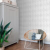 Origin Wallcoverings tapeet rombimotiiv - matt valge ja hele soe hall
