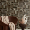 Origin Wallcoverings tapeedi motiiv pruunist jäätme puidust laudadest - tumepruun