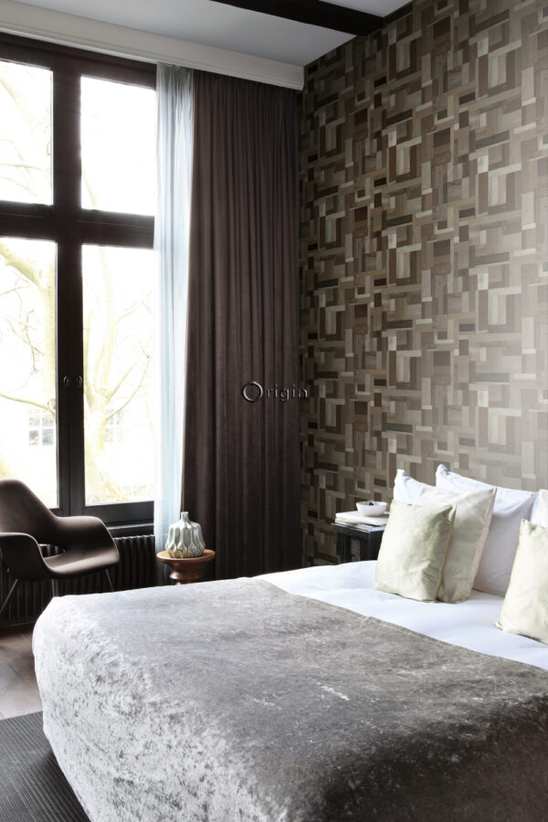 Origin Wallcoverings tapeedi motiiv pruunist jäätme puidust laudadest - tumepruun