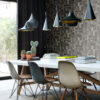 Origin Wallcoverings tapeedi motiiv purustatud puidust lauad - must ja hall