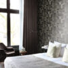 Origin Wallcoverings tapeedi motiiv purustatud puidust lauad - must ja hall