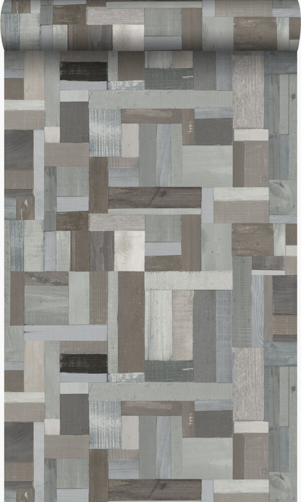 Origin Wallcoverings tapeedi motiiv purupuitlaud - helehall ja taupe