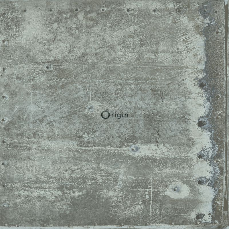 Origin Wallcoverings tapeet suured roostetanud metallplaadid naeltega - hele laguunroheline