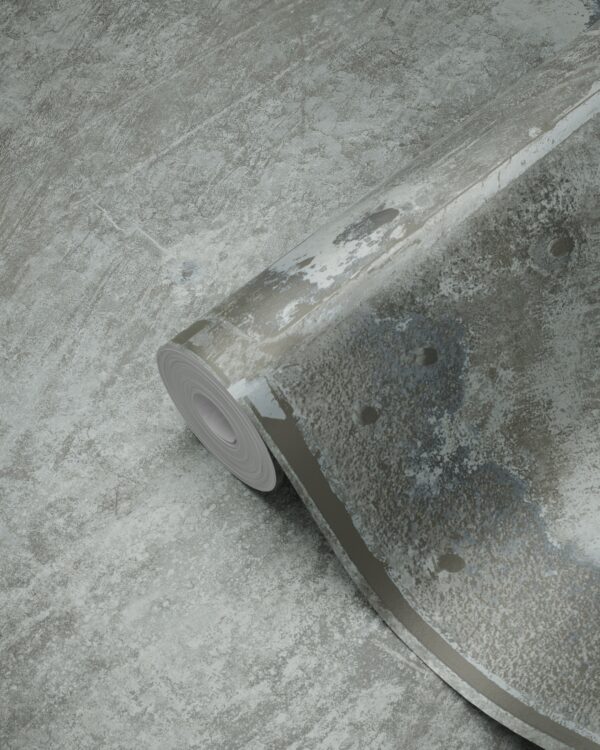 Origin Wallcoverings tapeet suured roostetanud metallplaadid naeltega - hele laguunroheline