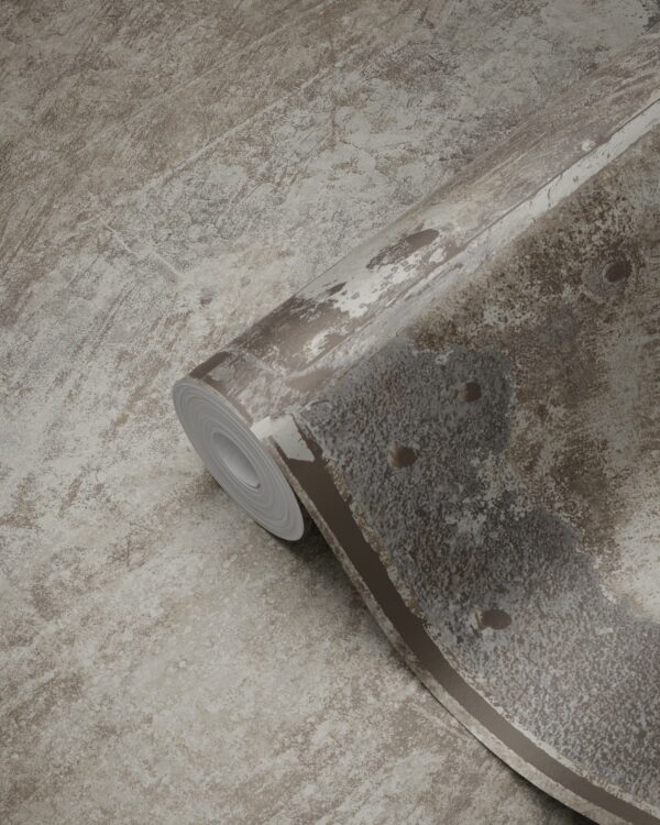 Origin Wallcoverings tapeet suured roostes metallplaadid naeltega tööstuslik hall
