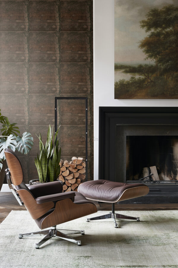 Origin Wallcoverings tapeet suured kulunud roostes metallplaadid koos naeltega - roostepruun