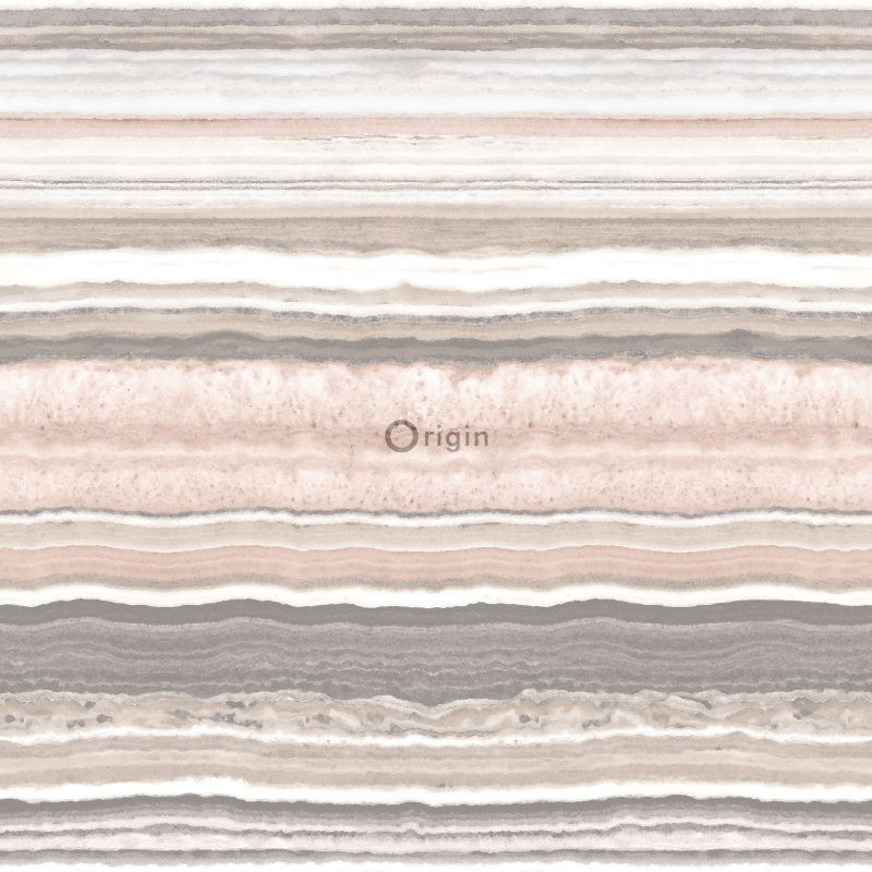 Origin Wallcoverings kihiline marmor tapeet - virsikuroosa ja beež