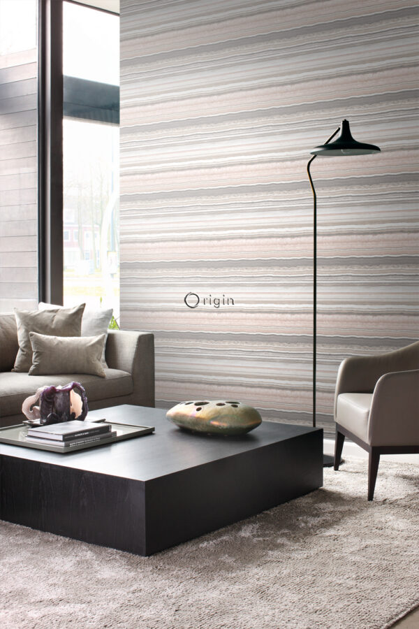 Origin Wallcoverings kihiline marmor tapeet - virsikuroosa ja beež