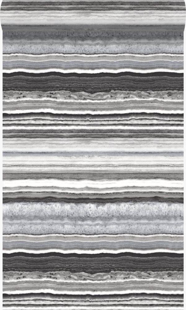 Origin Wallcoverings tapeet kihiline marmor - must ja valge