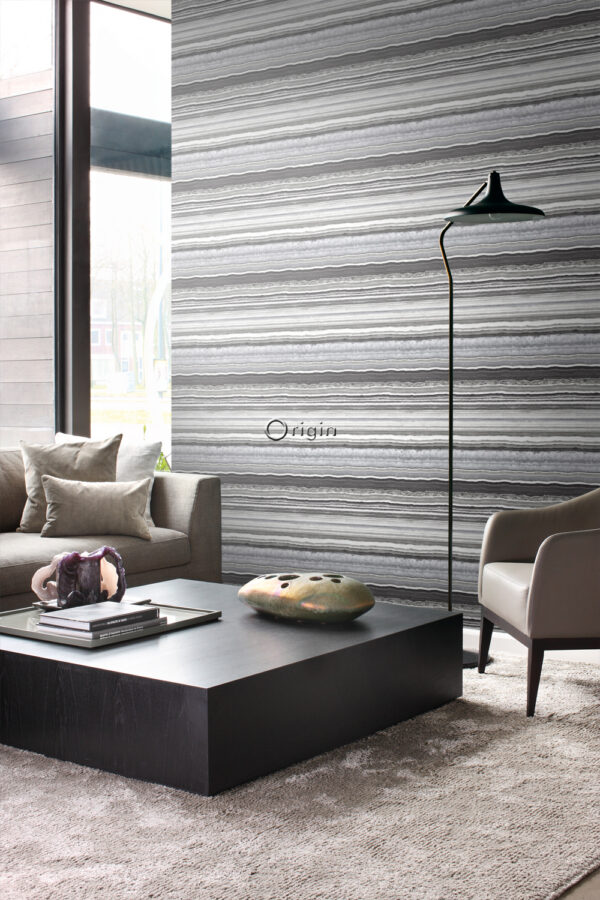 Origin Wallcoverings tapeet kihiline marmor - must ja valge
