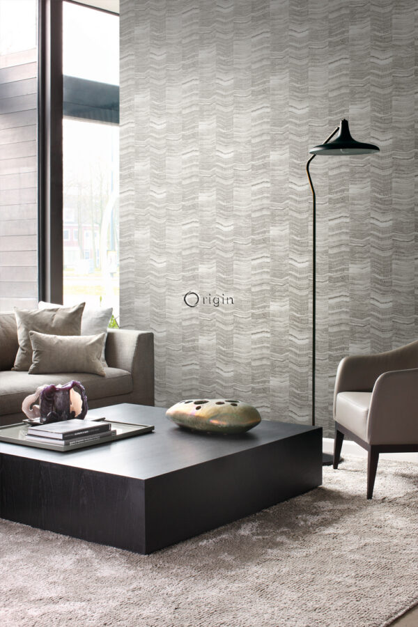 Origin Wallcoverings tapeet siksak triibud kihiline marmor - helehall