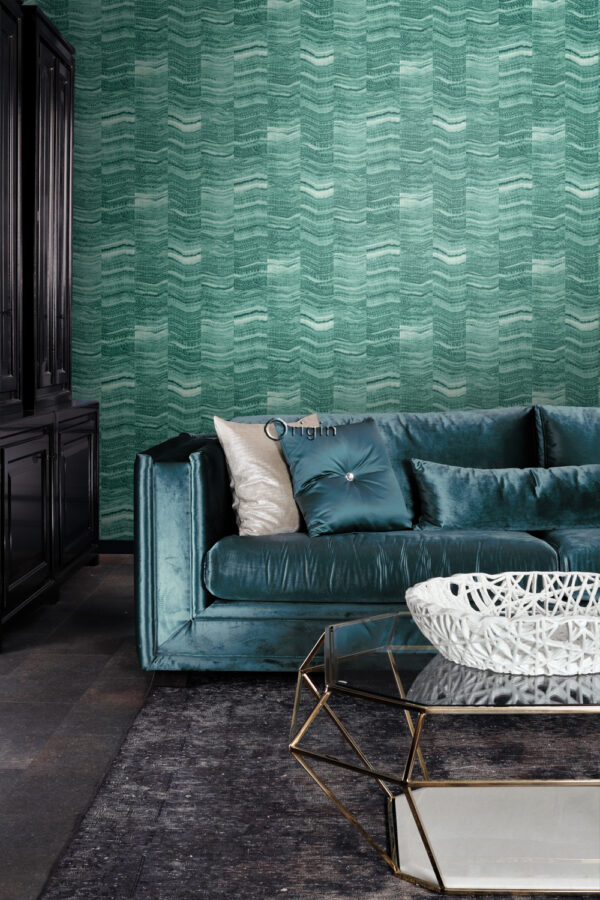 Origin Wallcoverings tapeet ziczac triibud kihiline marmor smaragdroheline