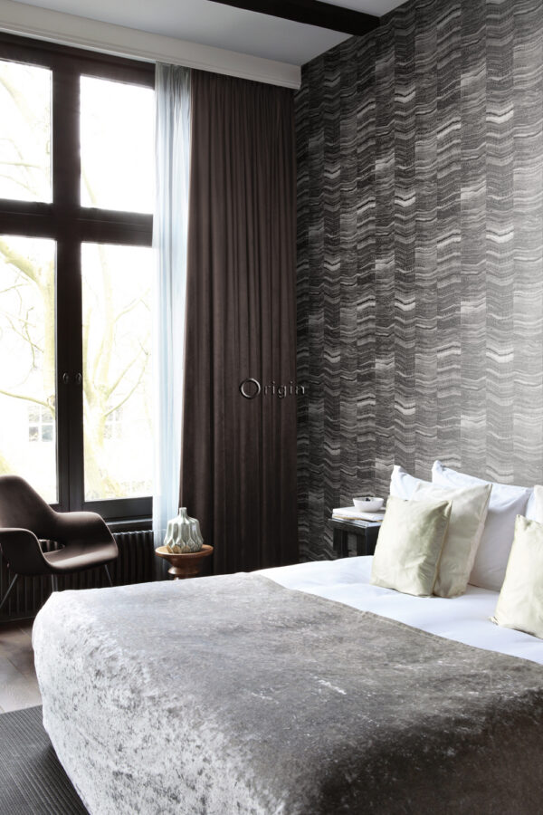 Origin Wallcoverings tapeet zigzag triibud kihiline marmor must