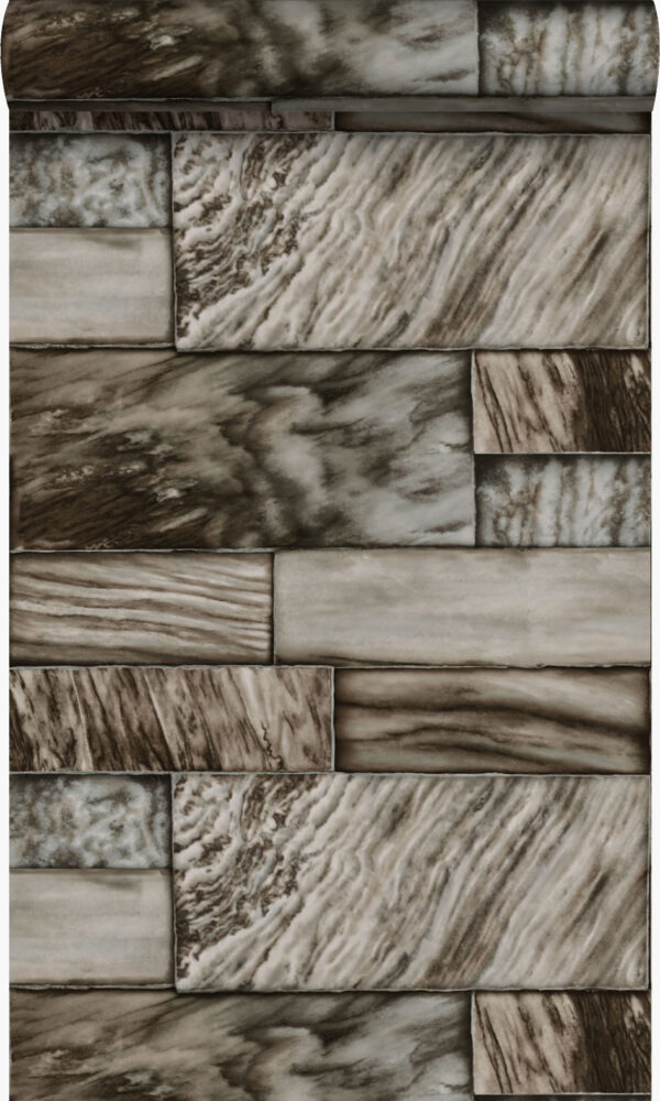 Origin Wallcoverings tapeet marmorplaatide sein - pruun erinevates suurustes