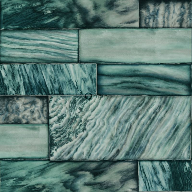 Origin Wallcoverings tapeet marmorikivid - smaragdroheline