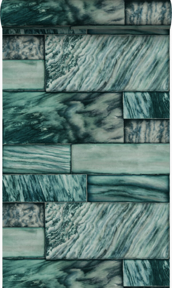 Origin Wallcoverings tapeet marmorikivid - smaragdroheline