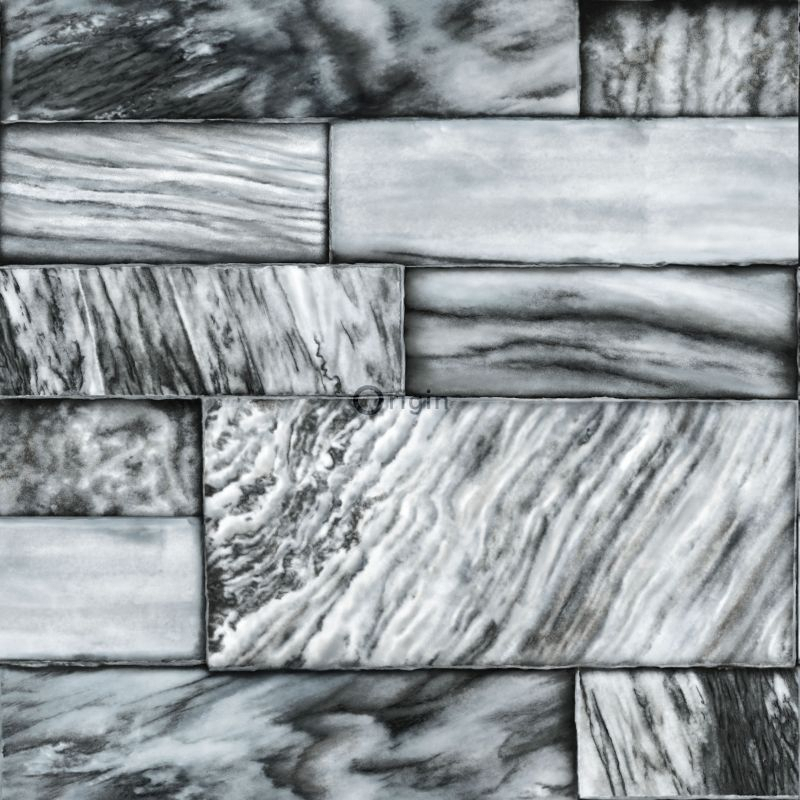 Origin Wallcoverings tapeet marmor kivid must ja valge