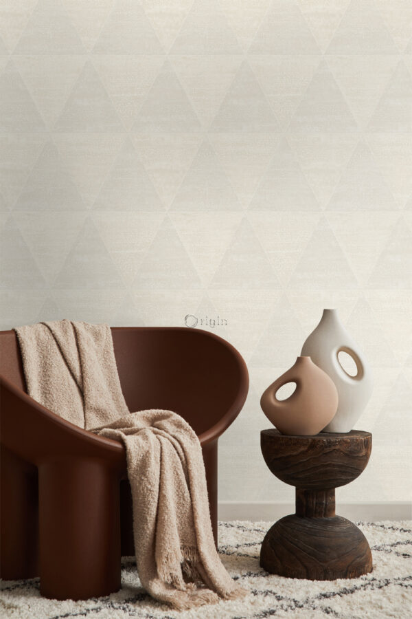 Origin Wallcoverings tapeet kulunud metall kolmnurgad - elevandiluuvalge