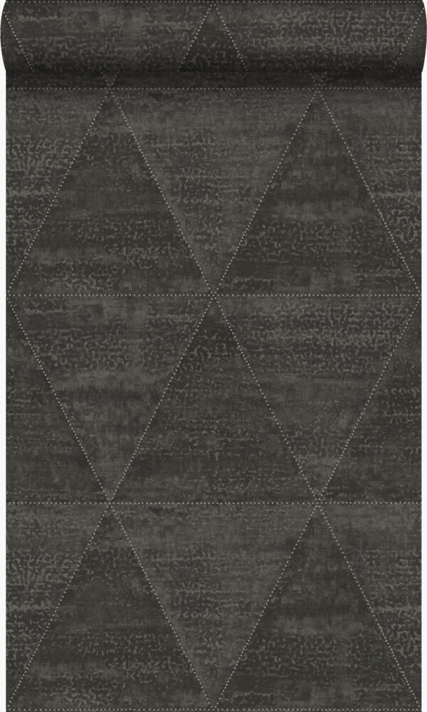 Origin Wallcoverings tapeet kulunud metall kolmnurgad - must