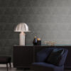 Origin Wallcoverings tapeet kulunud metall kolmnurgad - must