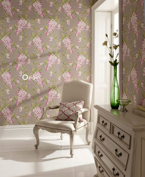 Origin Wallcoverings tapeet wisteria - taupe ja lilla