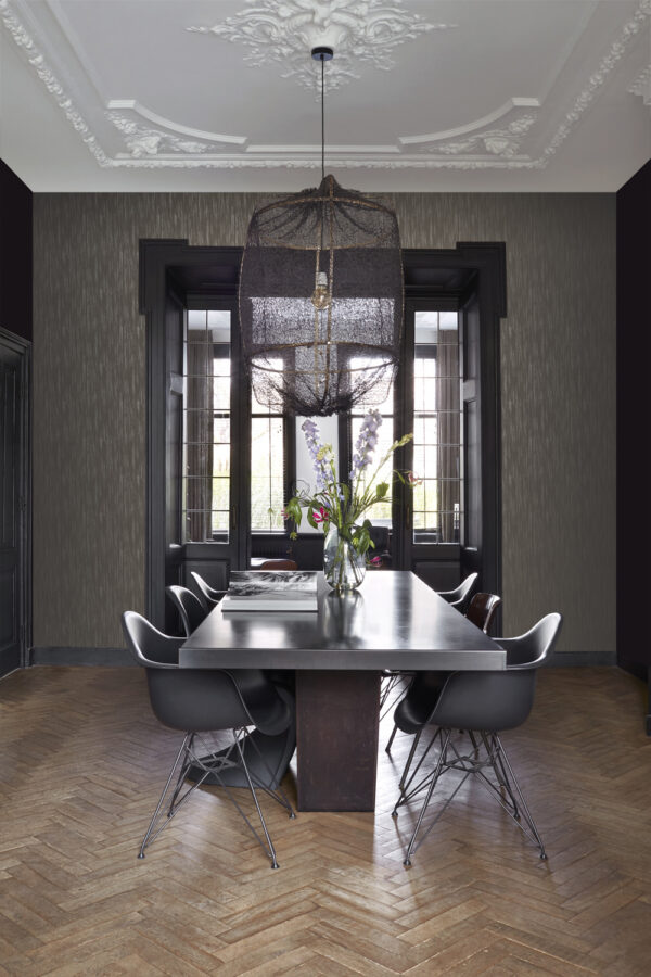 Origin Wallcoverings tapeet peened triibud - pruun ja hele läikiv kuld
