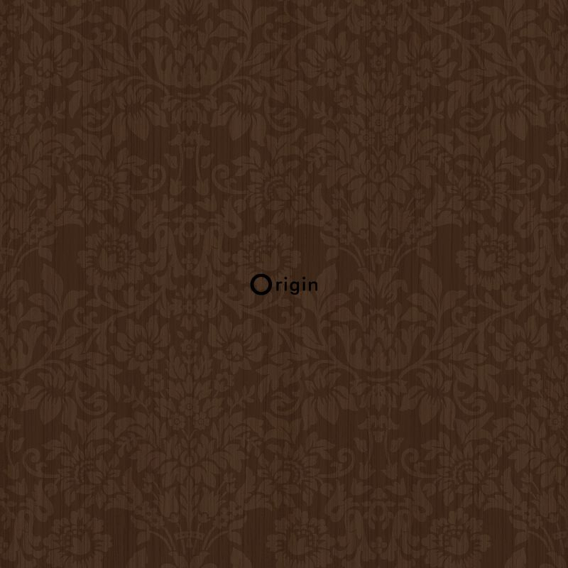Origin Wallcoverings tapeet ornament - pruun ja hele läikiv kuld