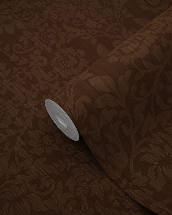 Origin Wallcoverings tapeet ornament - pruun ja hele läikiv kuld