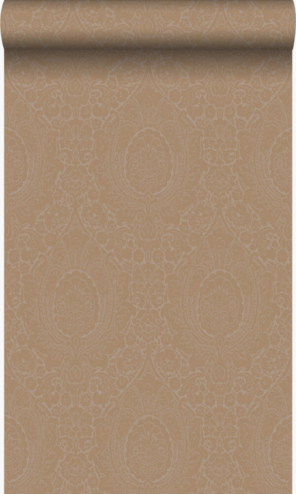 Origin Wallcoverings tapeet ornament - taupe ja läikiv pronks