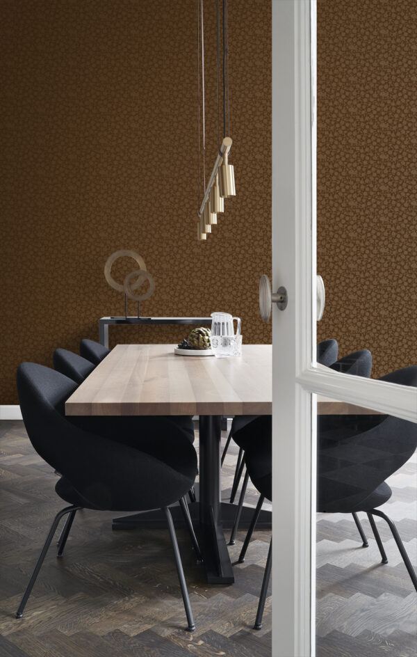 Origin Wallcoverings lillemotiiv tapeet - pruun ja hele läikiv kuld