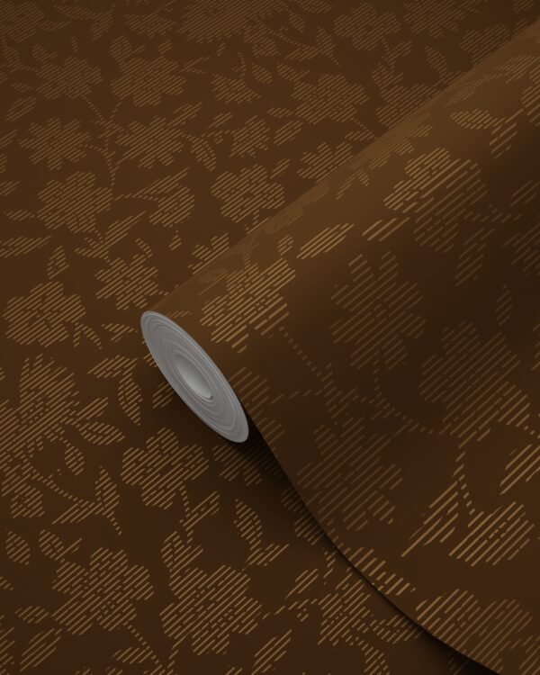 Origin Wallcoverings lillemotiiv tapeet - pruun ja hele läikiv kuld