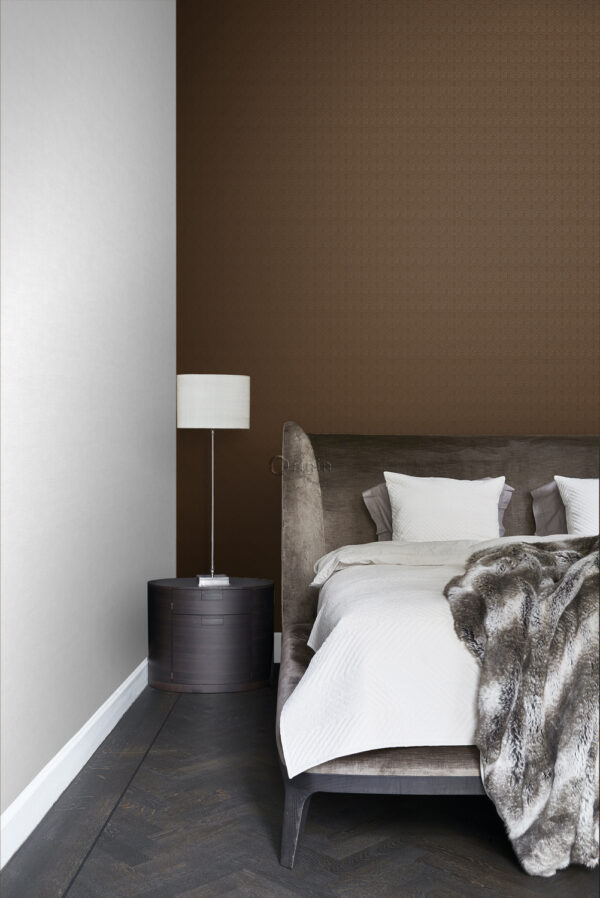 Origin Wallcoverings tapeet väikesed ornamendid - pruun ja hele läikiv kuld