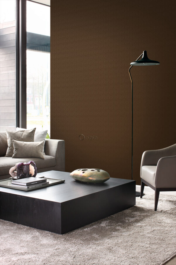 Origin Wallcoverings tapeet väikesed ornamendid - pruun ja hele läikiv kuld
