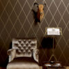 Origin Wallcoverings tapeet rombimotiiv - matt pruun ja läikiv pronks
