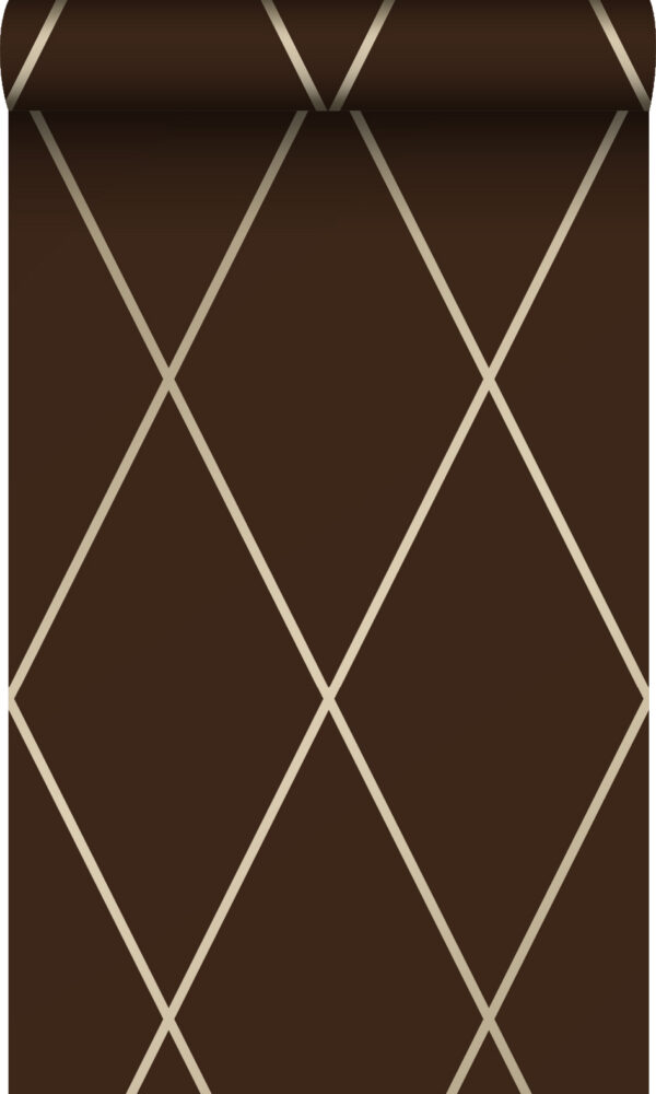 Origin Wallcoverings tapeet rombimotiiv - matt pruun ja läikiv pronks