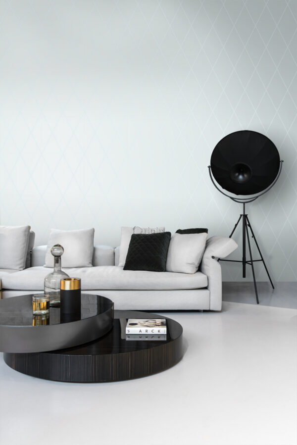 Origin Wallcoverings tapeet rombimotiiv - jääsinine