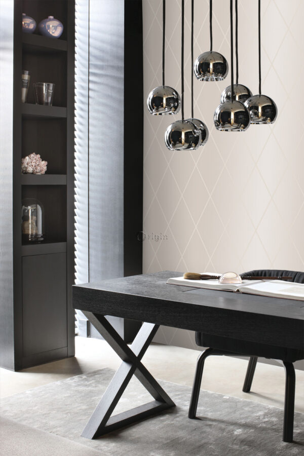 Origin Wallcoverings tapeet rombimotiiv - soe hõbe