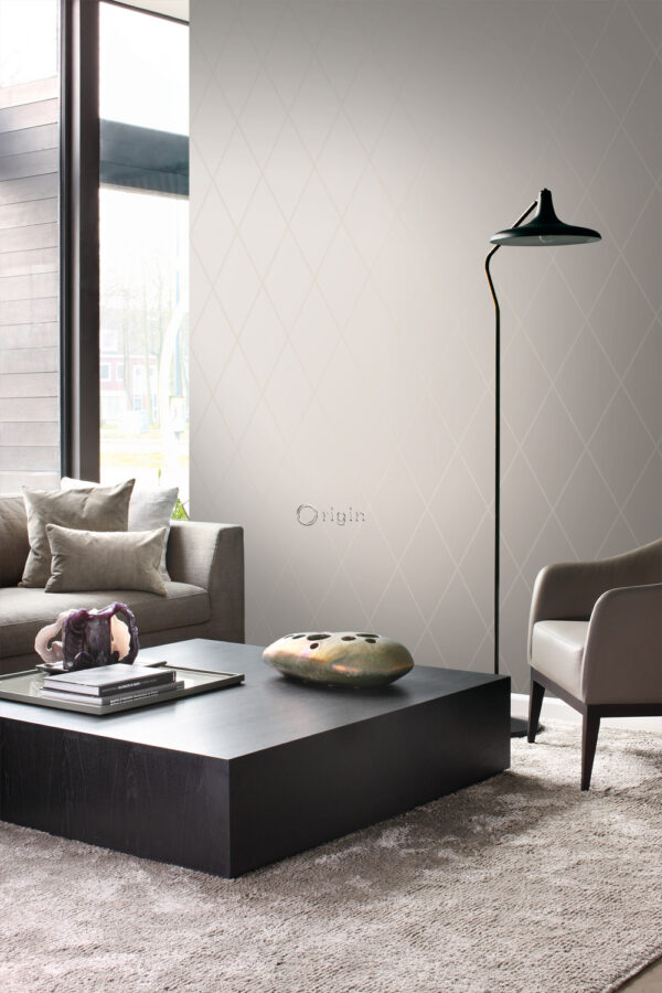 Origin Wallcoverings tapeet rombimotiiv - soe hõbe