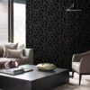 Origin Wallcoverings tapeet õieoksad - matt must ja hall