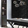 Origin Wallcoverings tapeet õieoksad - matt must ja hall