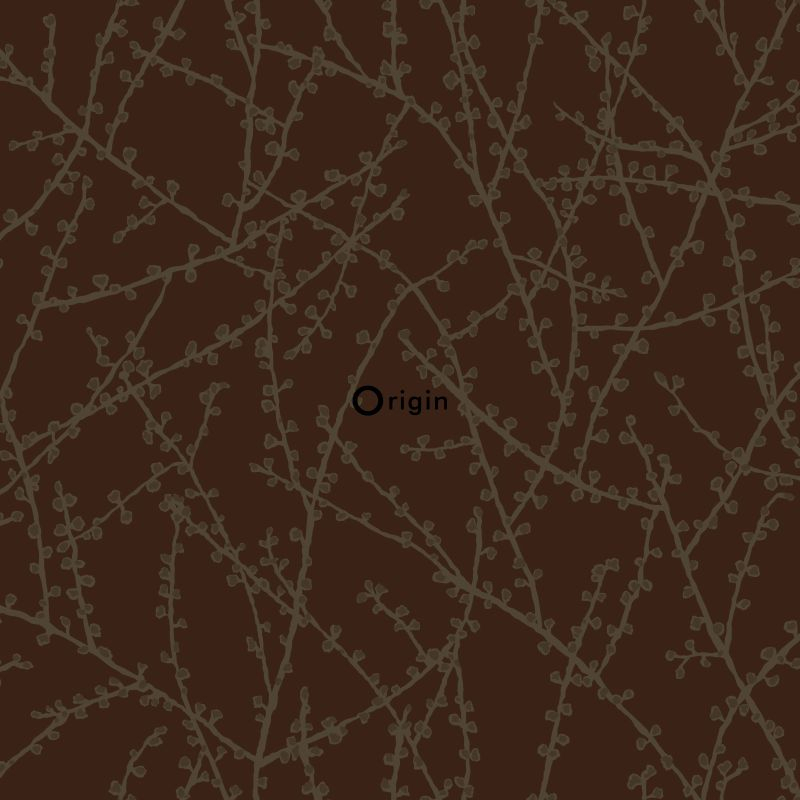 Origin Wallcoverings tapeet õiepungad oksad - matt pruun ja läikiv pronks