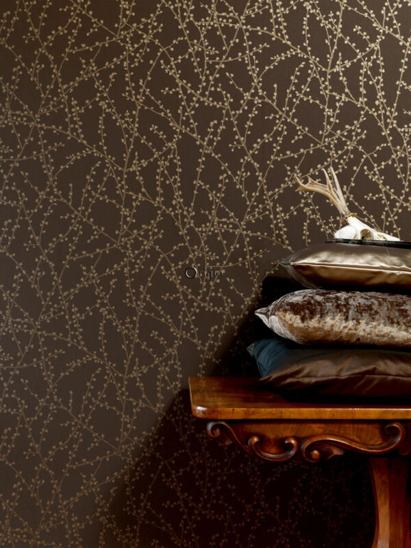 Origin Wallcoverings tapeet õiepungad oksad - matt pruun ja läikiv pronks
